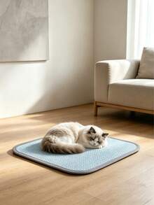 1pc Natural Woven Rattan Pet Cooling Mat: Suitable For Small Dogs, Cats And Other Small Animals, Can Be Placed On Bed, Sofa Or Floor, Cat Bed, Dog Bed - Multicolor - View 4