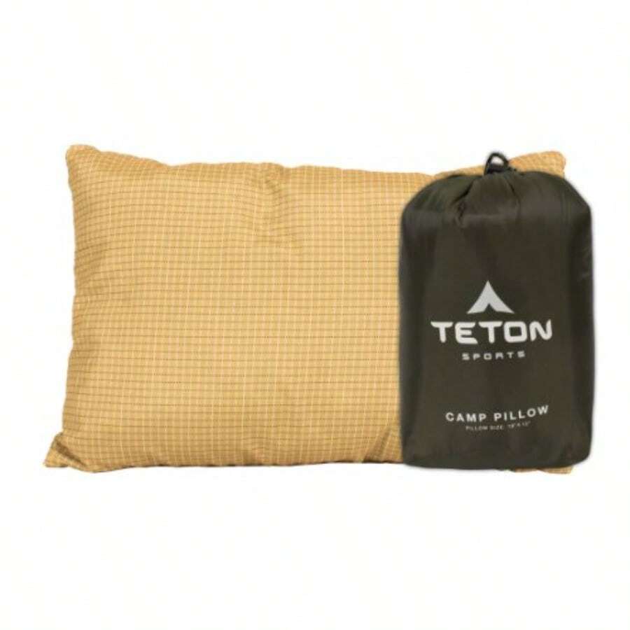 TETON Sports Almohada de campamento perfecta para cualquier momento que viajes; Camping, mochilero, aviones y viajes por carretera; Almohada cómoda para cuello y apoyo lumbar; usted puede llevarlo a cualquier lugar; almohada lavable - Verde - Ver 1