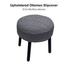 1pc Solid Color Soft Ottoman Footstool Cover, Elastic Round Foot Stool Slipcover, Fits For Living Room & Bedroom - Multicolor - View 9