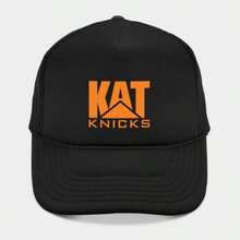 1PC New York Knicks KAT Basketball Player Print Trucker Hat, Summer N BA Team Fan Style Breathable Mesh Cap, Adjustable Casual Baseball Cap For Men And Women, Ideal For Game Days, Watch Parties, And Daily Wear - 黑色 - 查看 1