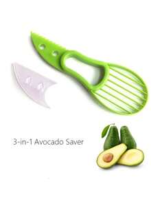 1pc Stainless Steel Avocado Slicer - Avocado Pitter And Cutter, Multifunctional 3-In-1 Avocado Tool With Comfortable Grip - Green - View 10