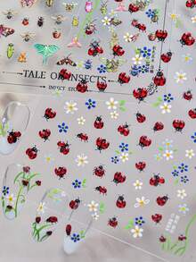 1pc 5D Colorful Insects Nail Art Stickers Kawaii Jelly Insects Self Adhesive Transfer Sliders Nail Art Decor Stickers DIY Decals - Multicolor - View 3
