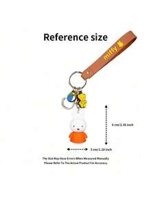 Miffy Classic Bruna Colorful Keychain Pendant, Iconic Rabbit Charm, Timeless And Simple Design, Solid Color, Durable PVC/Resin Material, Cute Bag And Car Key Accessory,Officially Licensed Collectible, The Perfect Gift For Miffy Fans - Red - View 7