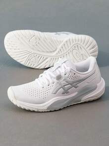 ASICS GEL-CHALLENGER 15 网球鞋，轻质缓震女式网球比赛鞋，1042A294-101 - 白色/銀灰色 - 查看 2