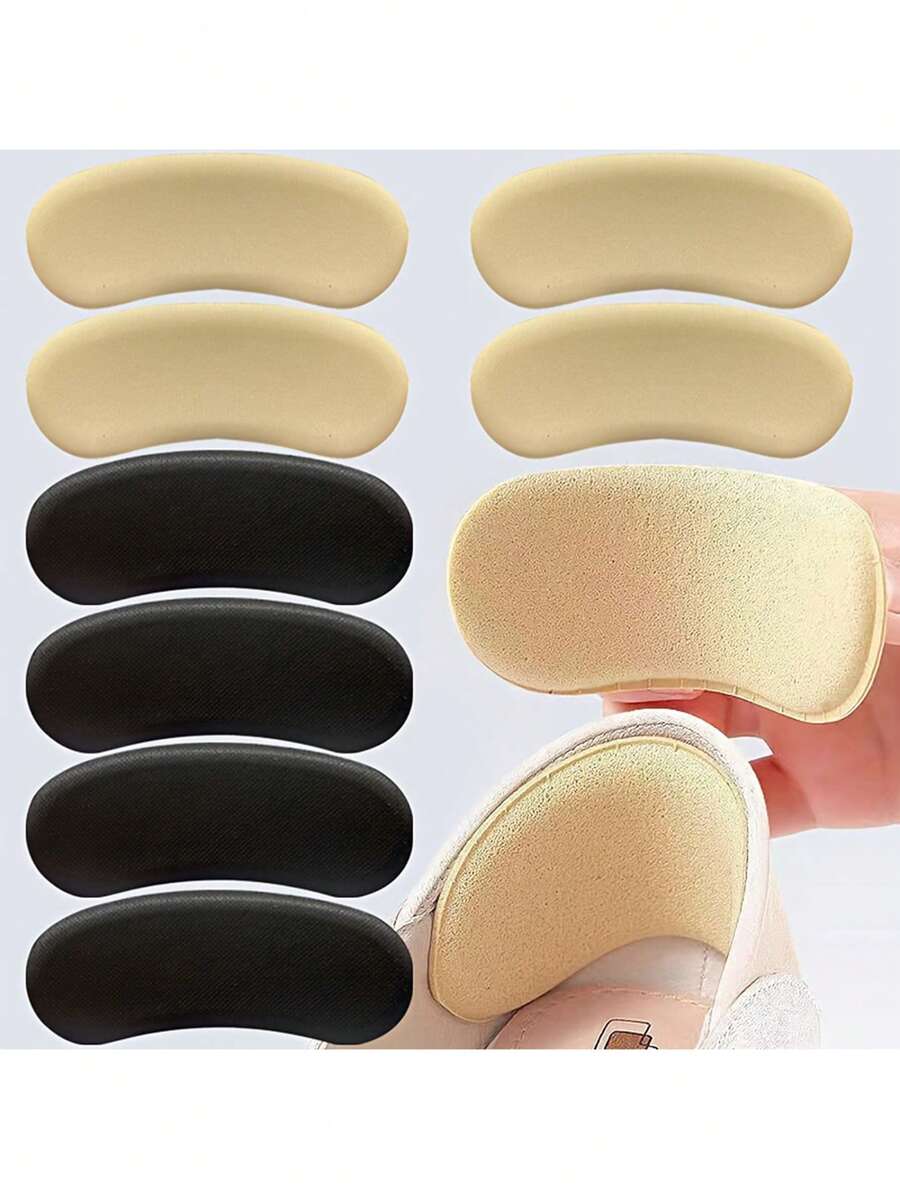 Self-Adhesive Invisible Heel Pads/Thick Soft Breathable Anti-Friction Anti-Slip Sponge Heel Pads/Suitable For High Heels, Foot Protection Pads, Shoe Size Reduction Pads, Seamless Heel Liners, Invisible Foot Pads, Soft Sponge Material - Multicolor - View 1