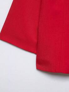 DEEKA Áo khoác blazer ngắn tay dáng ngắn phong cách thời trang đơn giản đa năng kiểu Âu Mỹ cho nữ, xuân/hè mới - Đỏ - Xem 9