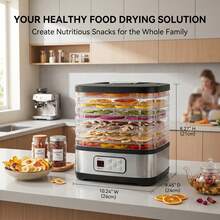 YASHE 5-Tray Food Dehydrator Machine, 403 Stainless Steel Food Dryer For Jerky, Fruits, Herbs & Vegetables, Adjustable Temperature Control Electric Dehydrator For Home Use - 5-tray Electronic Control - View 2