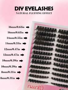 192 Artificial Mink Segmented Eyelashes, Russian D Curly Reusable Dramatic Eyelash Clusters, Easy For Beginners To Use -12 Rows Of Eyelashes, Segmented Eyelashes, False Eyelashes, Eyelash Clusters - D - View 3