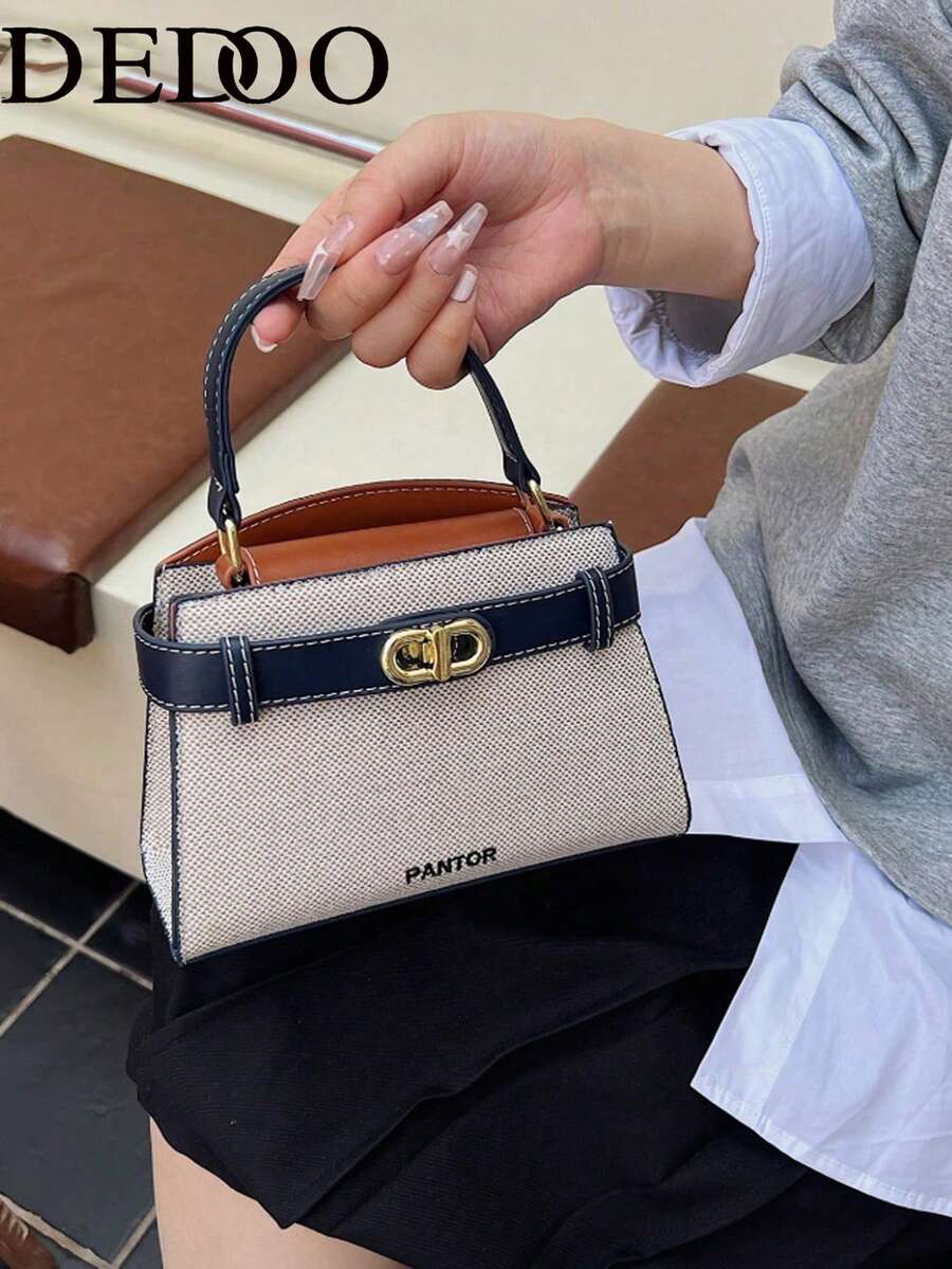 Dedoo Mini Fashionable Versatile Contrast Color Casual Handbag For Women