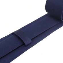 Set Of 5 Light Gray Formal Ties For Groomsmen, Weddings, Events, And Conferences - Navy Blue - View 6