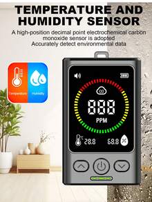 Carbon Monoxide Detector, Digital Display, Lightweight Alarm, Durable Construction, Reliable Sensor, Safety Device, Homeowner, Traveler, Portable Carbon Monoxide Detector, Home Carbon Monoxide Detector - Black - View 8