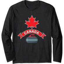 Red White Winter Sports Long Sleeve - Shirt - Adult Unisex Black - View 1