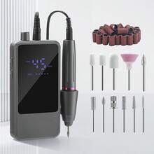 LIMEGIRL BM-609 專業級 45000RPM 電動美甲打磨機，便攜式可充電低噪音，適用美甲與足部護理，USB供電，鋰電池，壓克力貼片美甲，情人節禮物 - 彩色 - 查看 12