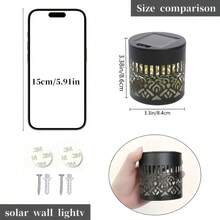 2个太阳能曼陀罗户外壁灯，IP65防水，600mAh，太阳能壁灯，围栏灯和庭院灯，适用于楼梯、庭院和花园的户外墙面装饰，暖白光和RGB双色，节日派对装饰灯 - 2個 - 查看 5