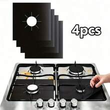 4pcs Anti-Stain Oil-Proof Cleaning Pads, Household Gas Stove Protector Pads, Durable Reusable Pads Suitable For Oven Bottom, Suitable For Gas Stove And BBQ, Perfect For Parties And Holidays - View 7