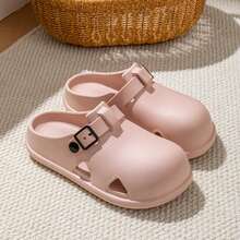 Sandalias huecas transpirables unisex, adecuadas para conducir, playa, uso casual, interior del hogar, cómodas y protectoras sandalias de dedo para el verano - Rosa - Ver 6