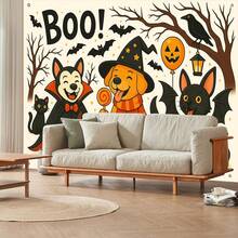 1pc Large Spooky Halloween Backdrop Banner For Pumpkin Decorations | Photo Backdrop For Halloween Indoor, Outdoor | Pumpkin Banner For Summerween Decoration - Style 12 120*80cm (47.24*31.5inch) - View 3