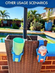 1 pieza Portavasos para piscina, Portavasos para el borde de la piscina, Estante de almacenamiento para el borde de la piscina, Accesorio multifuncional para piscina; Reutilizable y portátil, Diseño a prueba de fugas, Diseñado especialmente para ajustarse a los bordes de la piscina; Ideal para piscinas y reuniones al aire libre. - Multicolor - View 2