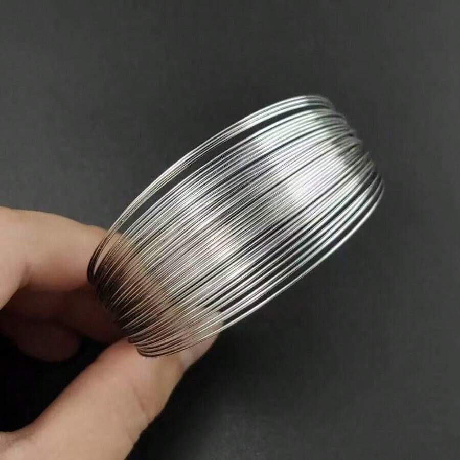 1件極簡主義多層龐克金屬手鐲,密集纏繞金屬線經典百搭禮物 - 銀色 - 查看 1