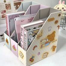 San-X Cartoon Polka Dot Rilakkuma Book Stand, Paper Book Rack, High School Student Desk Top Bookshelf, Ins Aesthetic Bedroom - Multicolor - View 4