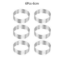 Vòng khuôn tart đục lỗ 5/6/7/8/9/10cm, vòng khuôn tart tròn chống dính bằng thép không gỉ 304, vòng khuôn bánh mousse, vòng khuôn bánh crumpet kim loại, khuôn bánh ngọt hình tròn, khuôn tartlet - Nhiều màu - Xem 16