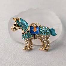 1PC Lovely Horse Key Ring Alloy Rhinestone Pendant Keychain For Bag Key Decor Ideal Gift - A3 - View 4