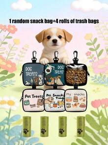 1pc Cartoon Pattern Pet Treat Bag, Portable Training Set, With Hook Zipper Bag, Cat Food Bag, Dog Food Bag, Pet Bag - Multicolor - View 13