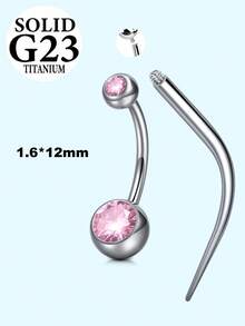 1 pieza Anillo de ombligo de titanio G23 con circonita cúbica facetada y brillante, 14G 6mm 8mm 10mm 12mm 14mm 16mm con rosca interna, piercing de ombligo en plata y oro para mujeres y hombres con 1 pieza de cono para piercing, uso diario y regalo exquisito - Polvo de circonio plateado - Ver 5