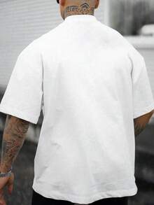Men Letter Graphic Tee - White - View 3