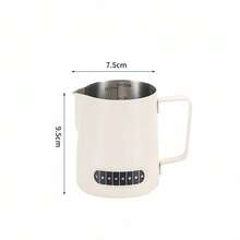Coffee Frother With Temperature Sensor, Stainless Steel, Precise Scale For Capacity Control, Professional Coffee Tool. - 600ml Beige - View 10