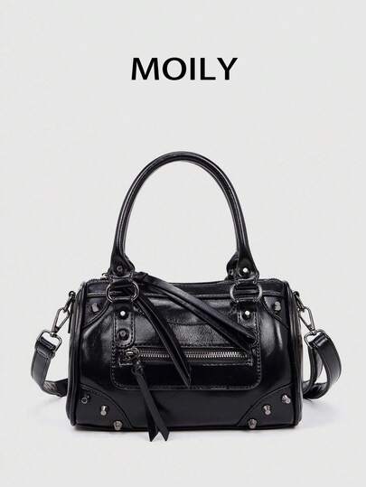 Vintage Punk Mechanical Style Large Capacity Office PU Leather Women Handbag, Shoulder & Underarm Bag