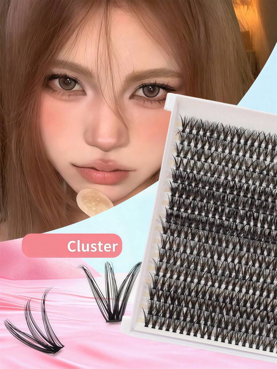 D Curled Segmented False Eyelashes With 320 Clusters, Large Capacity 30-100P, Beginner Friendly Simulated Thick Grafting Eyelashes