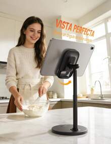 Lamicall Soporte para Celular de Escritorio - Base Engrosada, Altura y Ángulo Ajustables, Base para Celular, Accesorios de Oficina para 17 16 Pro JKVN - Negro - Ver 5