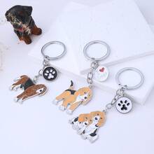 1件創意合金鬥牛犬吊墜，油滴狗造型鑰匙圈，寵物店紀念品，汽車鑰匙圈，送給男友的禮物 - 彩色 - 查看 5