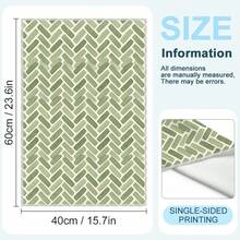 2pcs Green Geometric Pattern Printed Kitchen Towels, 100% Polyester Kitchen Cleaning Cloths, Suitable For Restaurant, Kitchen And Home Decor; Quick-Drying, Lightweight, Fade-Resistant, Low-Shedding, Anti-Mildew, High Color Fastness, Size 40*60cm - Multicolor - View 2