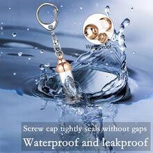 Pendants - Rose Gold Aluminum Alloy Cylindrical Glass Tube Keychain - View 3