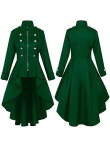 Cosplay Clothing - 230830 Zipper Trench Coat (Red) - View 3