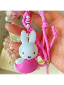 官方授權 Miffy 時尚編織繩鑰匙圈，可愛卡通 Miffy 兔子背包掛飾迷你裝飾吊飾，精緻編織繩工藝，輕巧便攜，日常鑰匙配件理想之選 - 粉色 - 查看 9