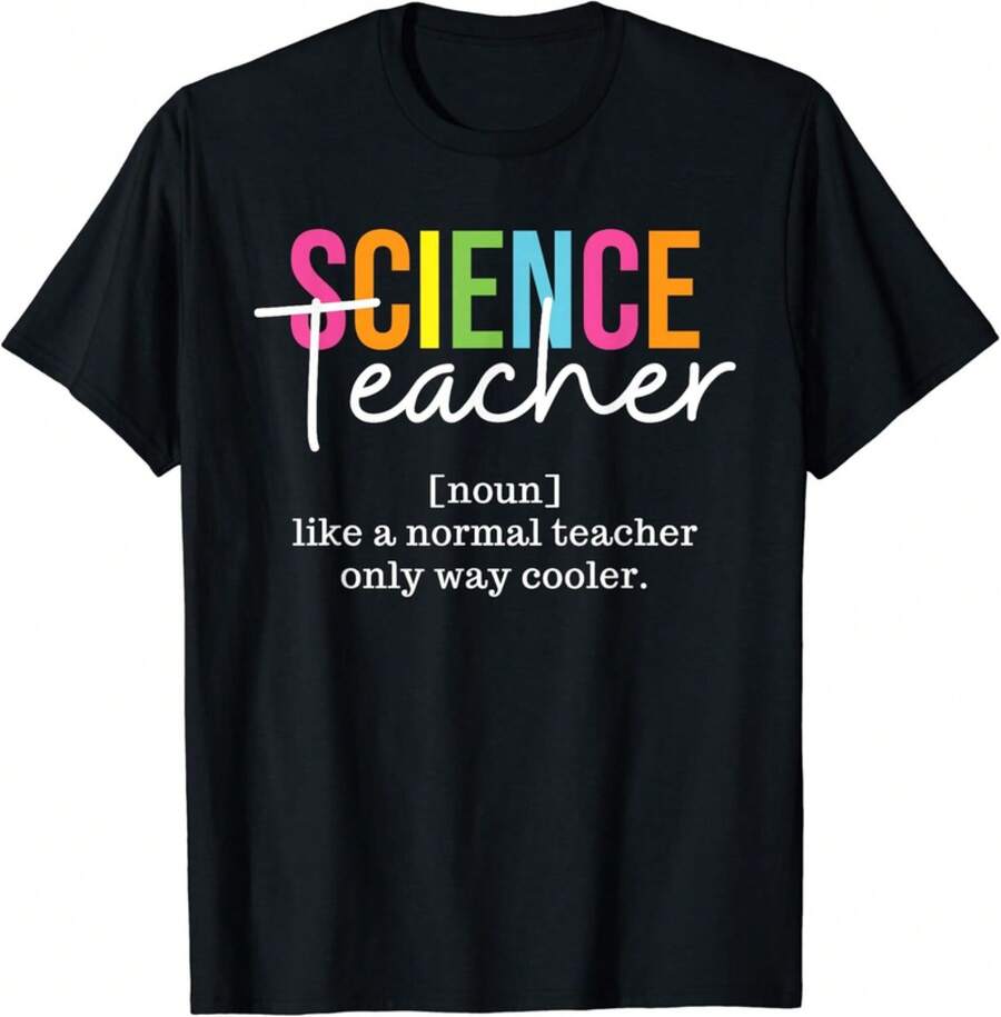Funny Science Teacher Definition Back To School Teacher Gift Unisex T-Shirt - 黑色 - 查看 1