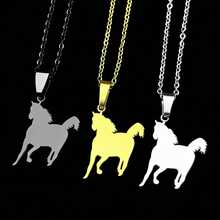 Lucky Horse Year Pony Figure Chain For Women Men Stainless Steel Silver Color Animal Simple Clavicle Necklace Jewelry Gifts - Necklace - View 2