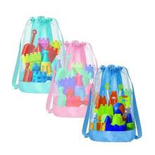 1 Children's Beach Backpack, Waterproof, With Adjustable Drawstring, For Collecting Shells And Storing Toys. - 淺綠色 - 查看 5