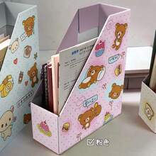 San-X Cartoon Polka Dot Rilakkuma Book Stand, Paper Book Rack, High School Student Desk Top Bookshelf, Ins Aesthetic Bedroom - Multicolor - View 6