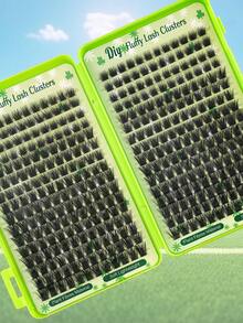 384/640pcs Individual False Eyelashes, Eyelash Book, Cluster False Eyelashes, DIY Home Eyelash Extension, Cluster False Eyelashes, Individual False Eyelashes, False Eyelashes, Natural Lashes Vs Thick Lashes, DIY Cluster Lashes, Korean Lashes, Medusa Lashes, Angel Lashes, Reusable Lash Clusters, D-Curl Flared Individual False Eyelashes, Beginner Starter Kit, Easy DIY Application, Suitable For Beginners, Reusable, Suitable For Daily Wear, Festivals, Performances, Etc. - 彩色 - 查看 4