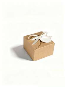 Kraft Paper Candy/Cookie/Chocolate Gift Box With Tag And Ribbon, Suitable For Wedding, Baby Shower, Birthday Party And Other Occasions - Multicolor - View 15