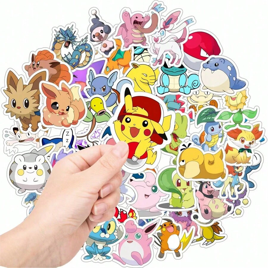 50 miếng dán Pokemon dễ thương, hình dán quái vật bỏ túi, hình trang trí Charmander. - Màu vàng - Xem 1