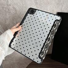 1個圓點蕾絲印花平板電腦保護殼，相容於 iPad 第10代 10.9吋 2022 智慧保護殼/ Air 13(M3 2025)/ Air 11(M3 2025)/ Air 11(M3 2025)/ 11(A16 2025)，自動休眠/喚醒功能/時尚平板配件相容於 Xiaomi5/5PR/6/6PRO/7/7PRO/Galaxy Tab S10+/S9/A9，相容於 Pad 5/6/7，相容於 Matepad - 彩色 - 查看 6