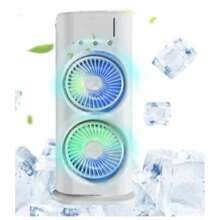2-Speed Oscillating Desk Fan With Humidifier, LED Light, And Powerful Fan - Mistless - View 3