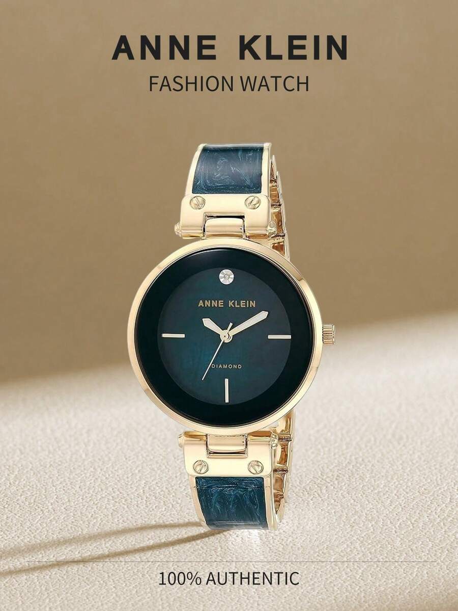 Anne Klein Đồng hồ nữ mặt đính đá và ngọc trai. - Màu xanh hải quân - Xem 1