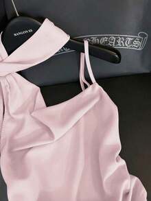 Women's Casual And Elegant Blouse With Asymmetrical Straps And Ruffled Shoulders, Suitable For Work, Vacation, Afternoon Tea, Valentine's Day, Wedding Party - 白色 - 查看 3