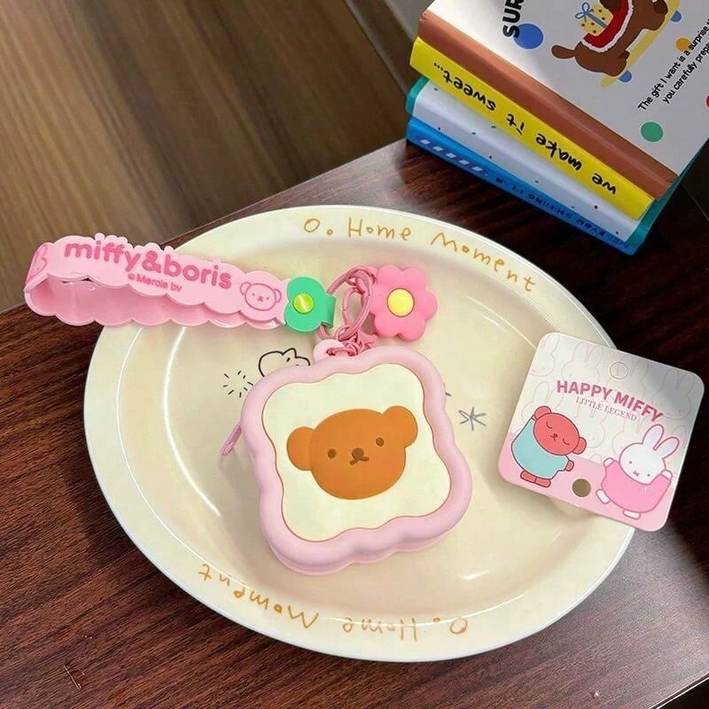 官方授權 Miffy & Boris 系列收納收納包，可愛卡通迷你收納袋，多色零錢包與耳機收納盒，包包掛飾配件，粉絲收藏禮物，適合 14 歲以上 - Boris Pink - 查看 1